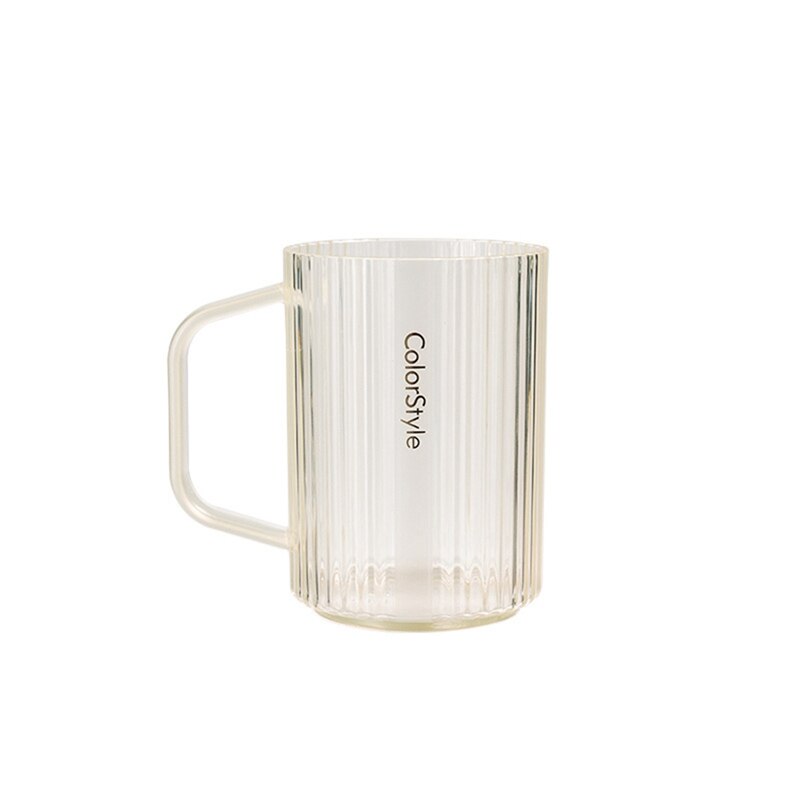 Simple Striped Bathroom Tumblers Plastic Mouthwash Cup Coffee Tea Water Mug Home Travel Toothbrush Holder Cup Drinkware Tools: W1