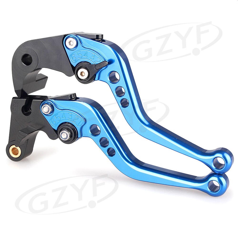 CNC moto réglage frein embrayage leviers poignée pour Suzuki Hayabusa GSX1300R aluminium: Blue Black