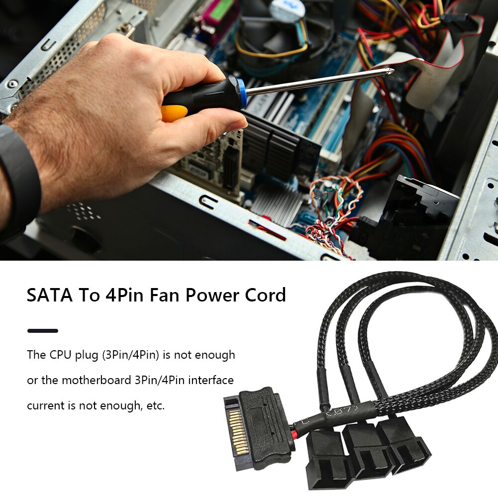 SATA 1 To 3 4 5 4-pin Power Cord 12V PC Cooling Fan Splitter Converter SATA to 4Pin Fan Power Cord Computer Power Adapter Cable