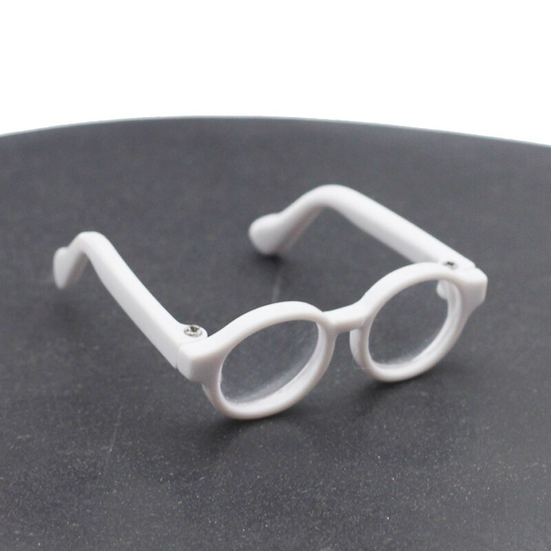Bjd dukke runde briller til 1/6 1/8 bjd dukke tilbehør (egnet anden ansigtsbredde 4.4cm dukke): Hvid