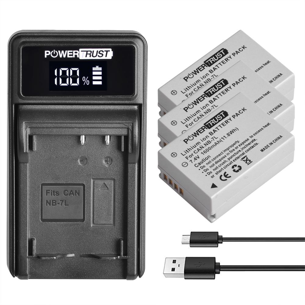 NB-7L NB7L 1600mAh batterie Rechargeable et LED chargeur USB pour Canon PowerShot G10 G11 G12 SX30 est appareil photo numérique: 3Battery and charger