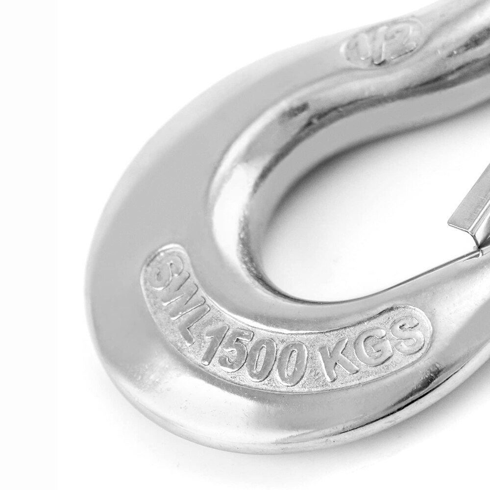 Crane Swivel Hook 3300lb 304 Stainless Steel Swivel Lifting Clevis Chain Hook with Safety Latch