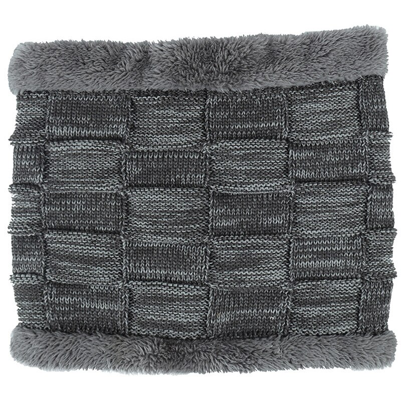 Plaid plus fløjl hat og tørklæde sæt til unisex vinter varm akryl strik huetørklæder udendørs motorhjelm echarpe