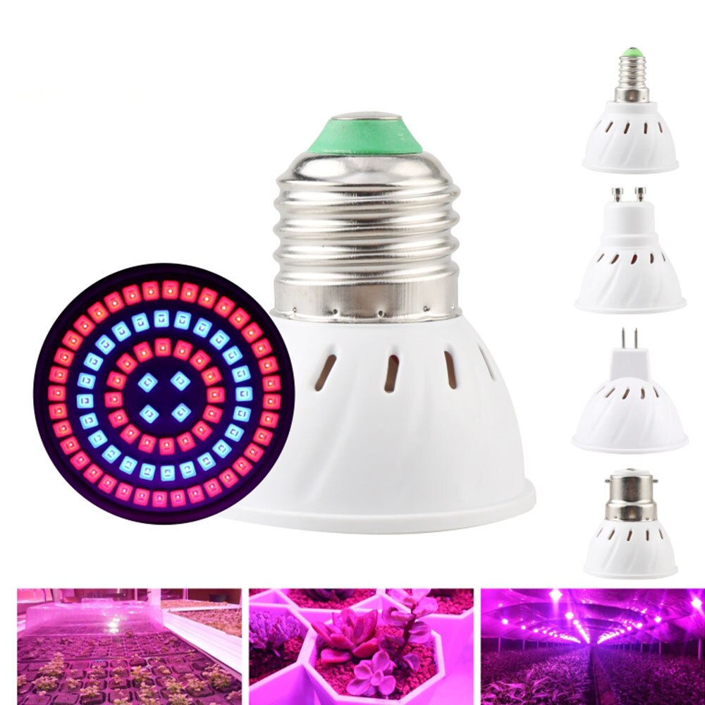 Led grandir ampoule E27 E14 GU10 MR16 B22 220V lampe de croissance 3w 4w 5w spectre complet pour plante de fleurs hydroponique système Aquarium