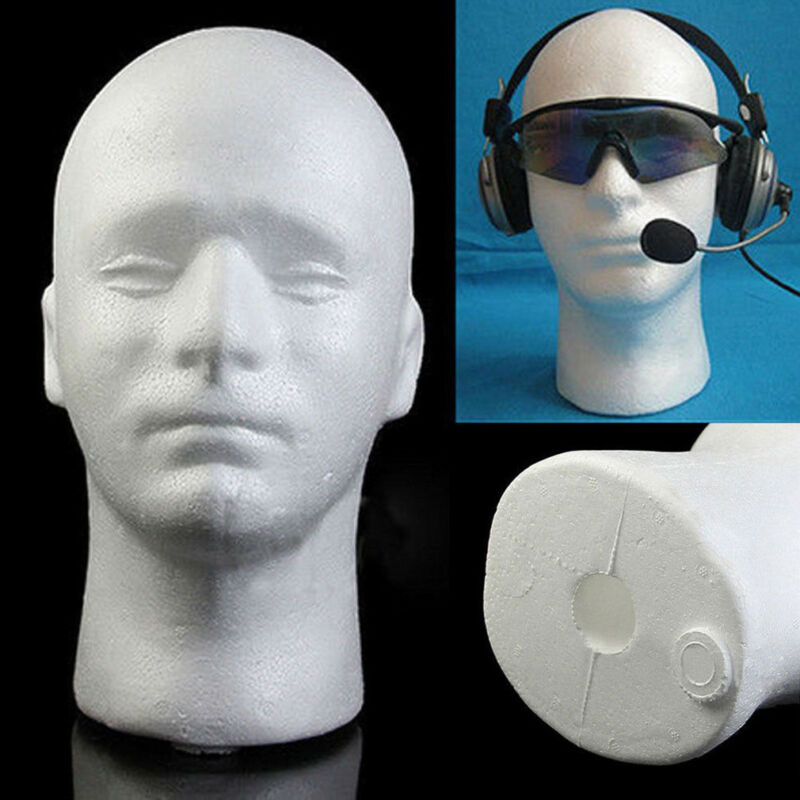 1 stk mandlige kvinder mannequin hoved model styrofoam skum dukke paryk briller hat display stand holdere 7 stilarter