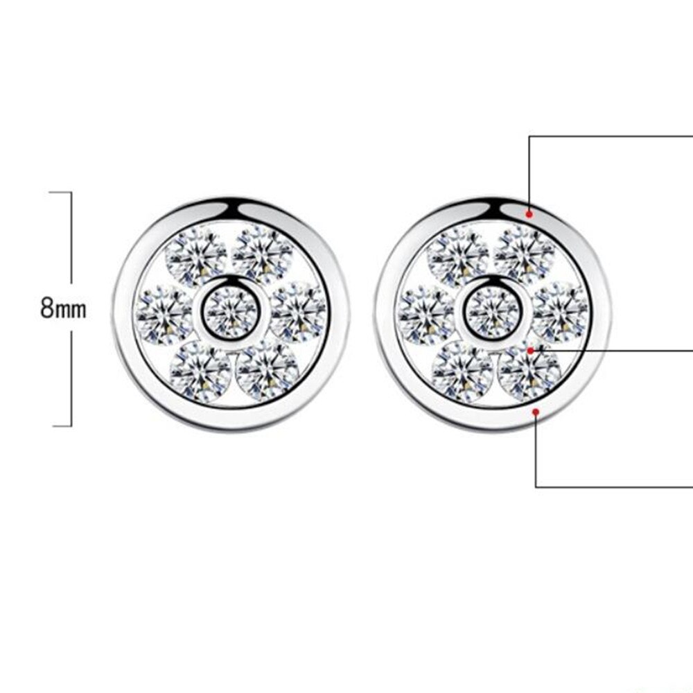 NEHZY 925 sterling silver Jewelry Stud Earrings Double Round Purple Cubic Zirconia Silver Earrings