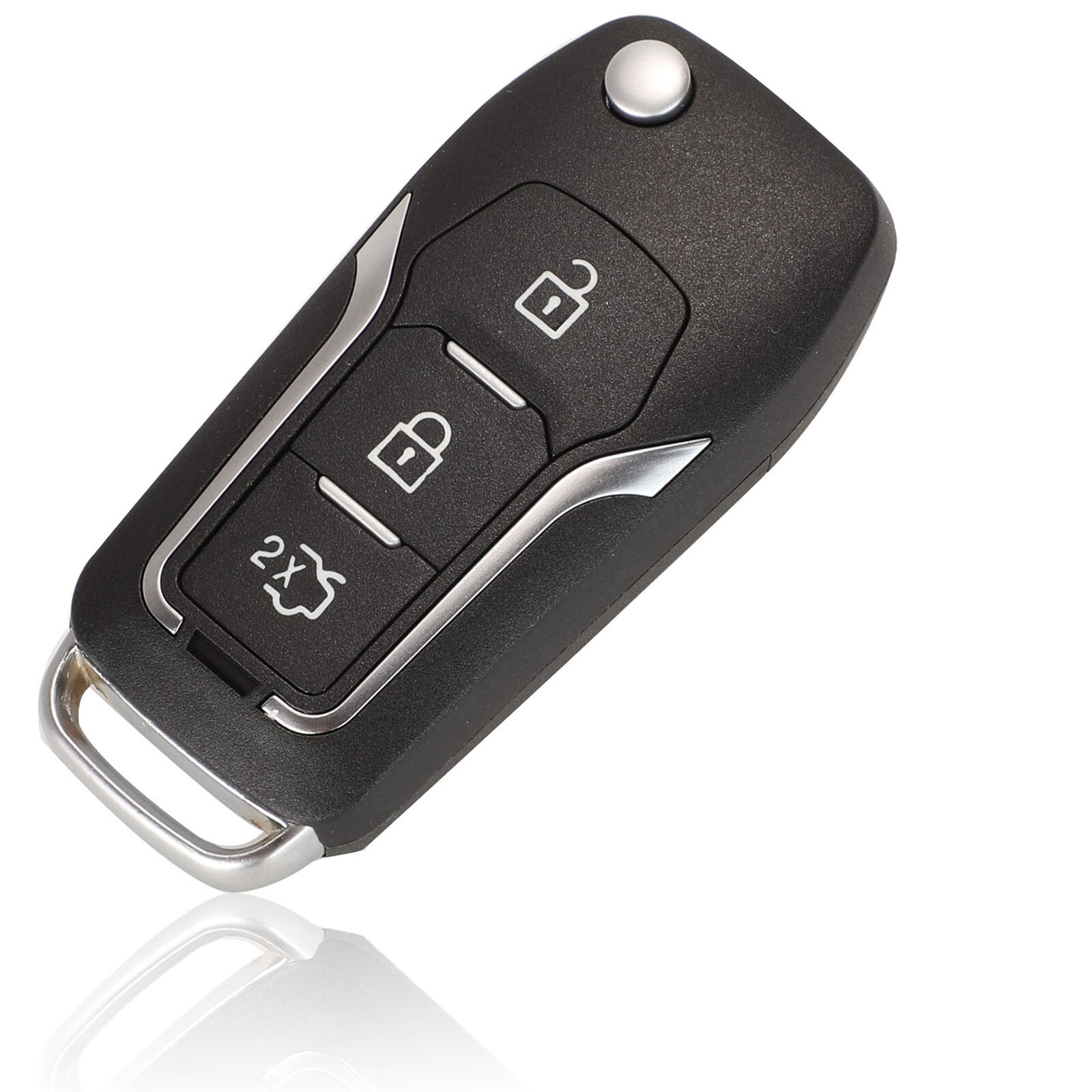 Carbon Look Flip Key Case Cover For Ford Fiesta, Mondeo, Focus Titanium - 3 Button