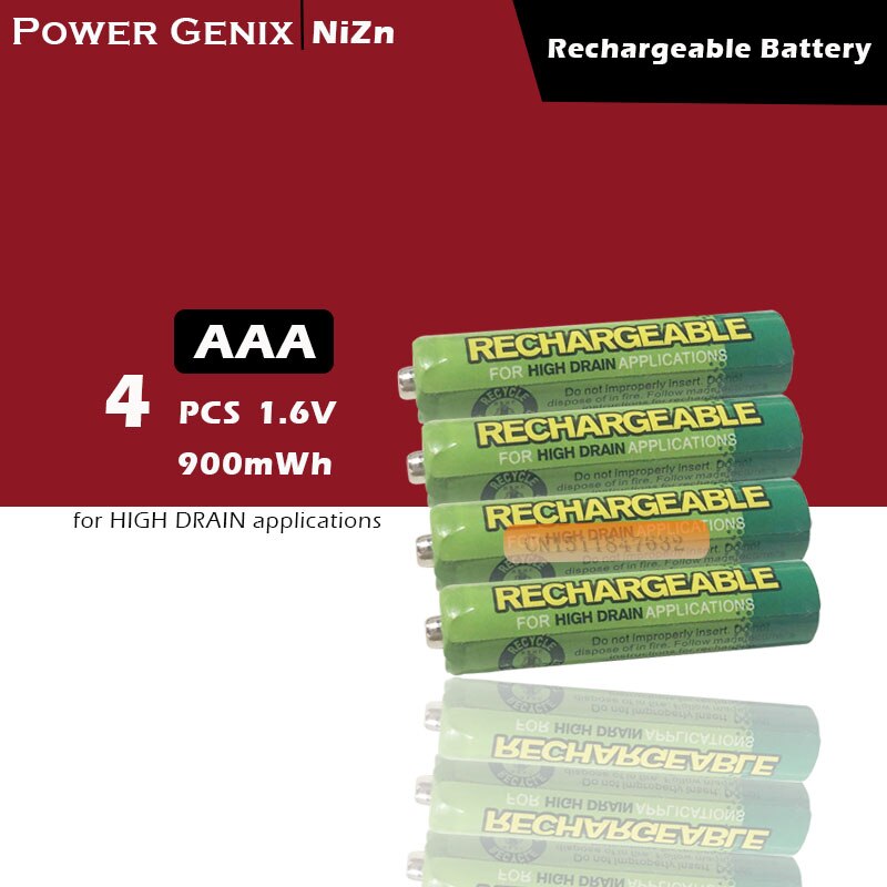 4Pcs/lot NiZn 1.6V AAA 900mWh Rechargeable Powerge... Grandado