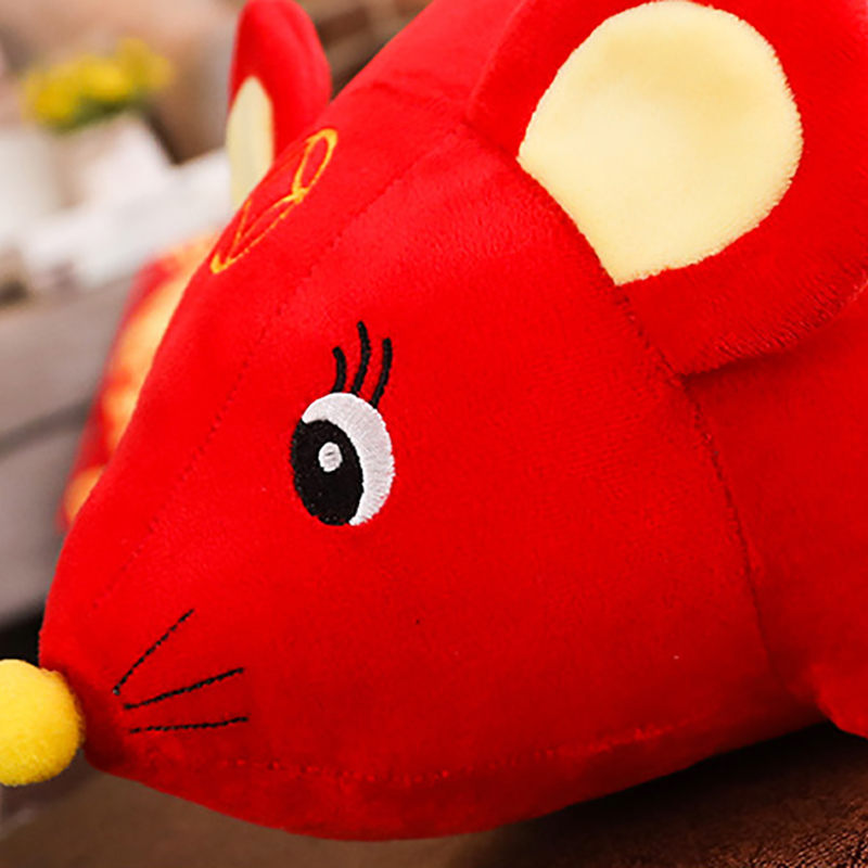 Year Of The Fat Rat Mascot Plush Toy Red Chinese Knot Mouse Pendant Hanging Deacoration Year High Qua