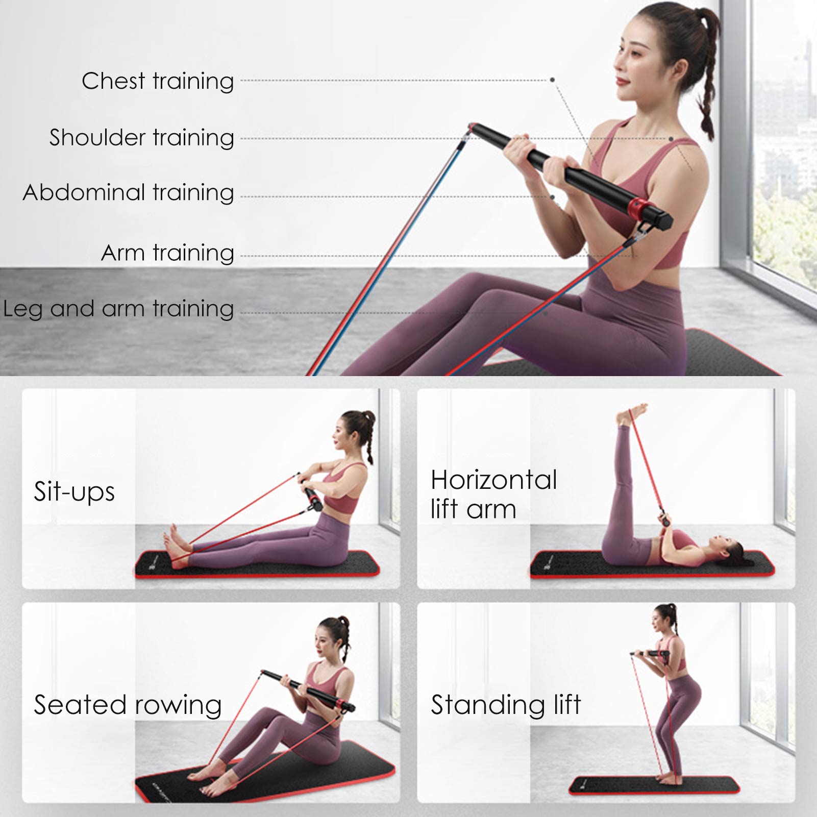 T2 Elastic Resistance Bands Chest Muscle Training Adjustable Band Jumping Strength Training Equipment Fitness Resistance Bands