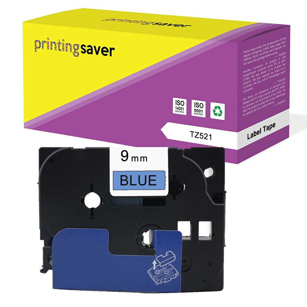 5pcs Multicolor TZe-221 9mm Compatible for Brother p-touch label printers Tze tape tze-221 Tz221 Tze 221 Tz-221 label ribbon: 5 x Black On  Blue