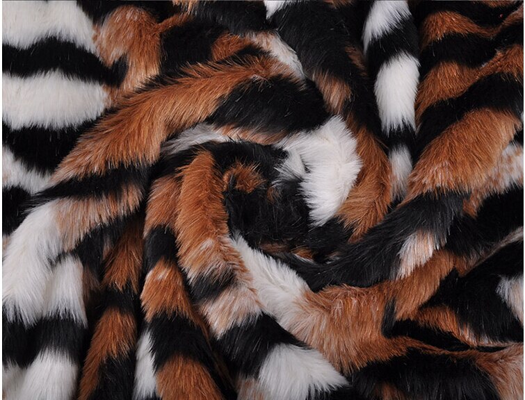 Imitation Tiger Fur Leather Soft Fit for Garment, Carpet and Collar T0014