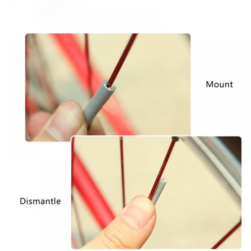 Heißer AD-24Stücke Fahrrad Mountainbike Reiten Rad Felge Sprach Berg Clip Rohr Warnung Licht Streifen Reflektor Reflektierende draussen 8C