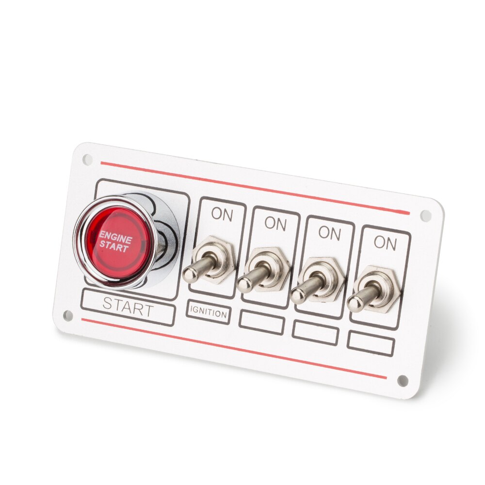 4 Pins Contactslot Panel Zwart Zilver Gezicht Automotive Ontsteking Accessoire Motor Elektrische Rocker