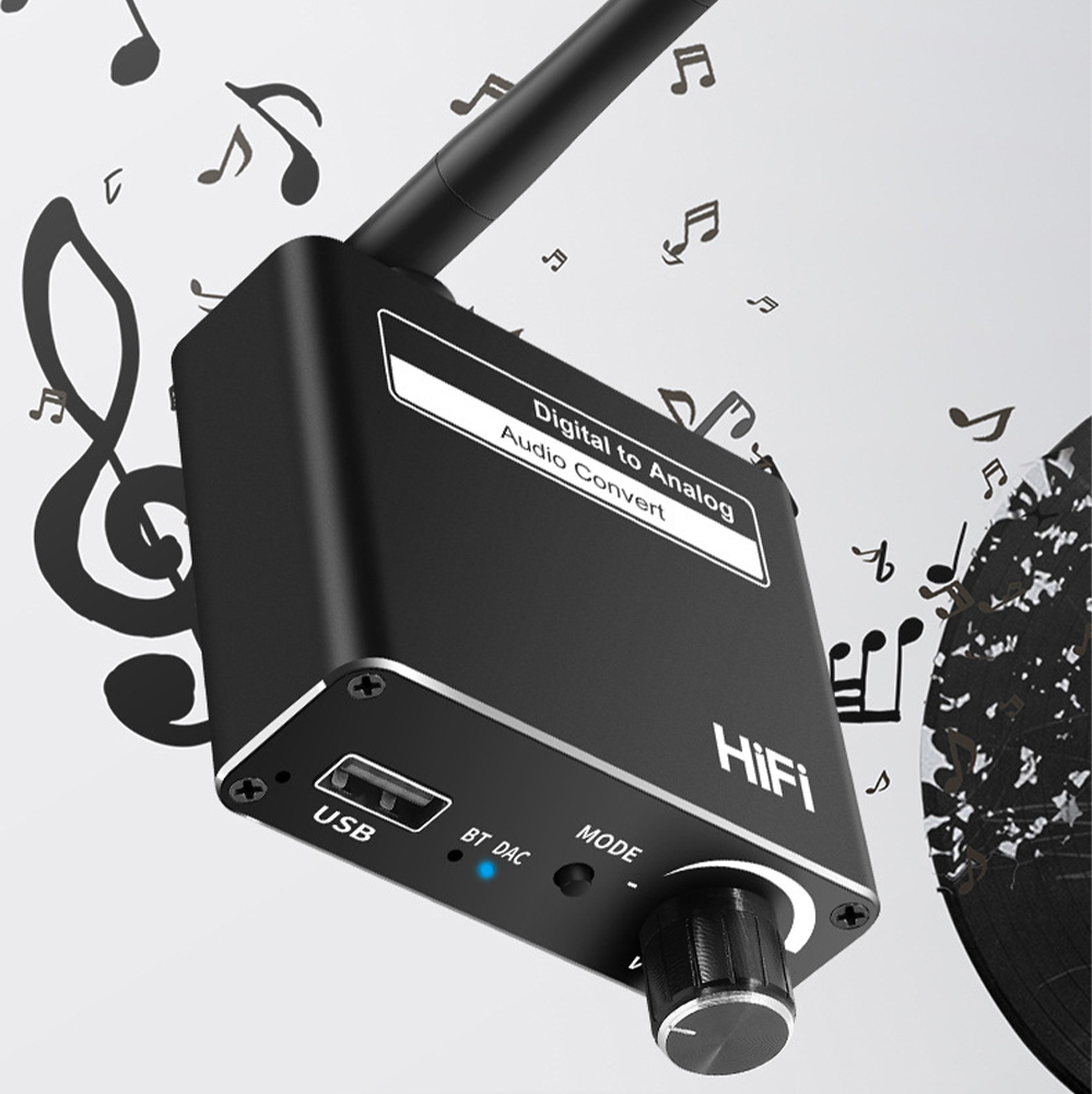Audio-konverter dac digital zu analog toslink optisch koaxial l/r rca 3.5mm aux bluetooth-kompatibel 5.0 empfänger für hdtv-box