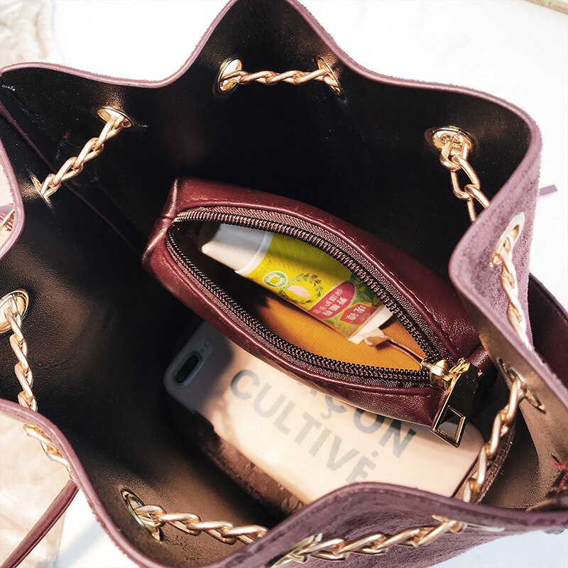 Mini bandoulière sacs à main mignon daim seau sac organisateur petit gland en cuir PU femmes sacs à bandoulière Bolsos