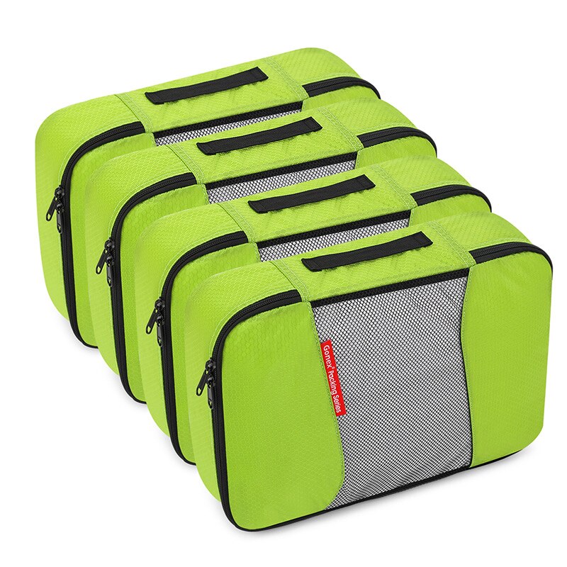 Gonex 4 pièces sacs de rangement de voyage vêtements emballage pochette organisateur de bagages: TYPE 3 Green