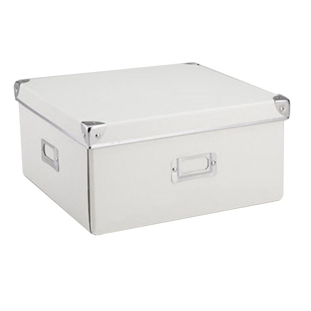 Portable Storage Case With Cover Foldable Paper Household Storage Box White Organizer Bag For Bedroom Living Room