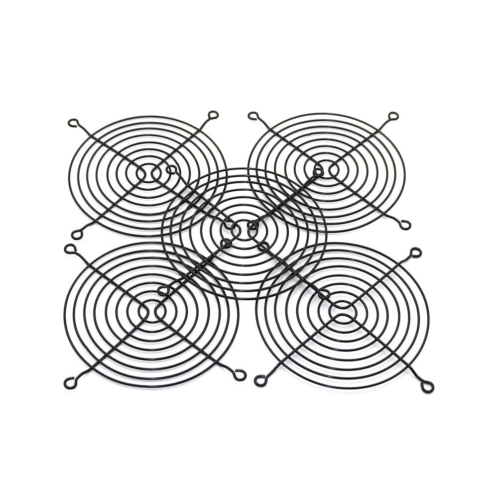 5pcs 12CM Black Fan Net CPU Cooling Fan Cover Finger Guard Motherboard Protection Net Computer Fan For 12025 12038 AC/DC: Default Title
