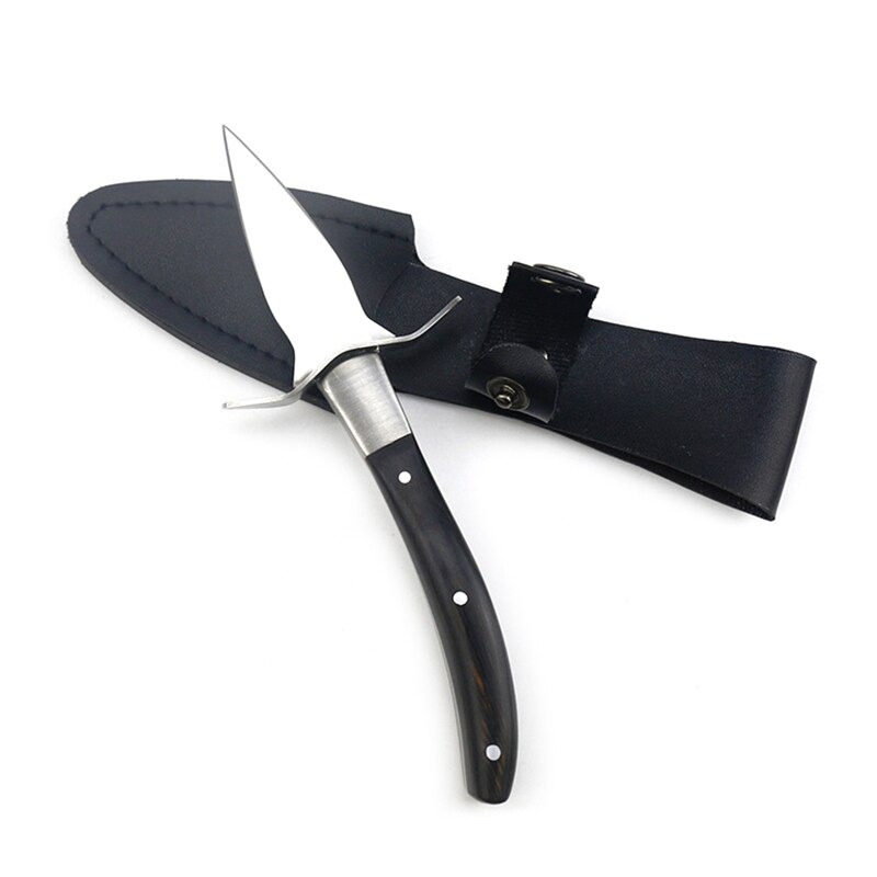 Holz Griff Auster Messer Öffner Edelstahl Jakobsmuschel Hülse Shucking Cutter mit Leder fallen Für Meeresfrüchte Öffner Werkzeuge: 7HH503020-BK