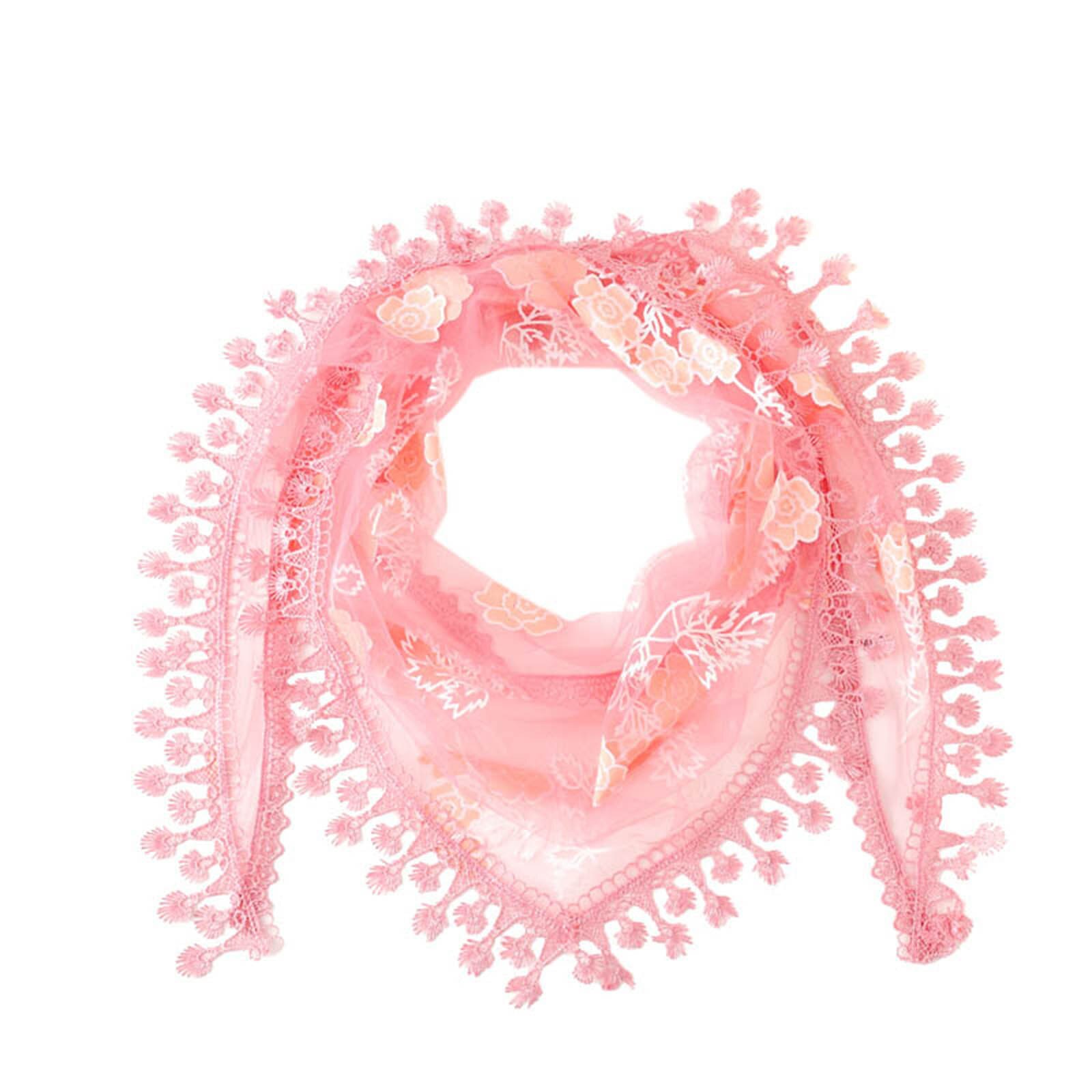 Bufanda multifuncional con borlas de encaje para mujer, chal de flores, pashmina suave, estola de playa de Echarpe,