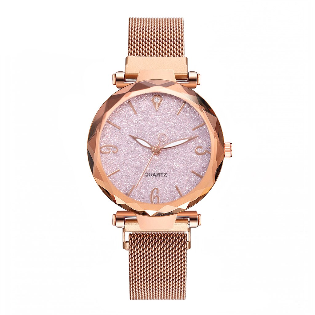 Women Watches Luxury Magnetic Strap Ladies Wristwatches Quartz Clock Zegarek Damski Relogio Feminino: pink