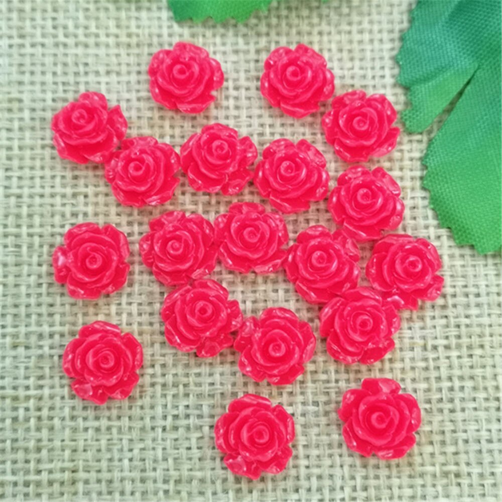 80pcs Resin Rose Kralen Knoppen Versieringen Scrapbooking DIY Craft 10mm