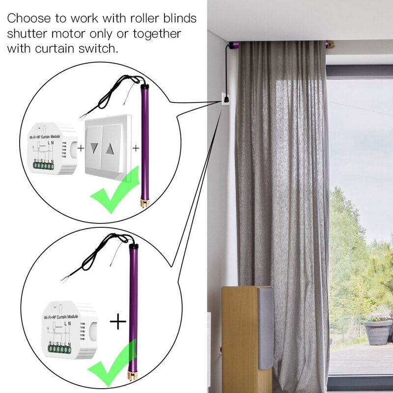 WiFi RF Clever Vorhang Jalousien Modul Schalter Rollladen Motor- Tuya Drahtlose Fernbedienung Arbeit mit Alexa Google Hause