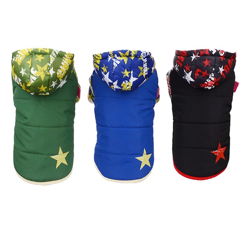 Dog Warm Hooded Coat Pet Winter Cotton Padded Jumpsuit Hooded Jacket With hat dogs Husky German shepherd