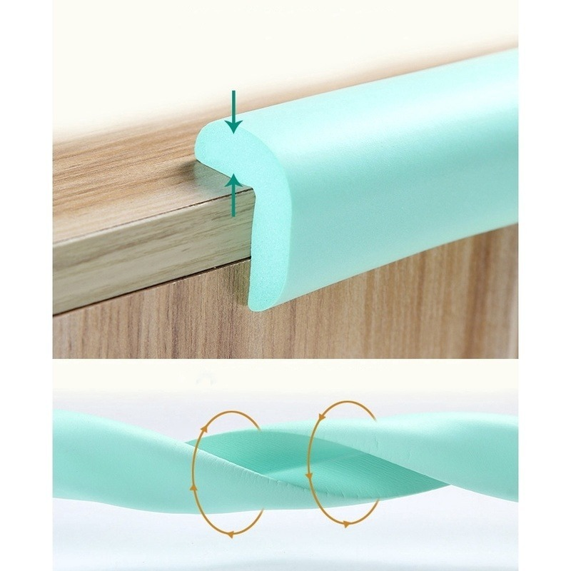 2M U-vorm Extra Dikke Baby Veiligheid Meubels Tafel Protector Edge Corner Bureau Cover Beschermende Tape Schuim Hoeken Bumper guard Een +