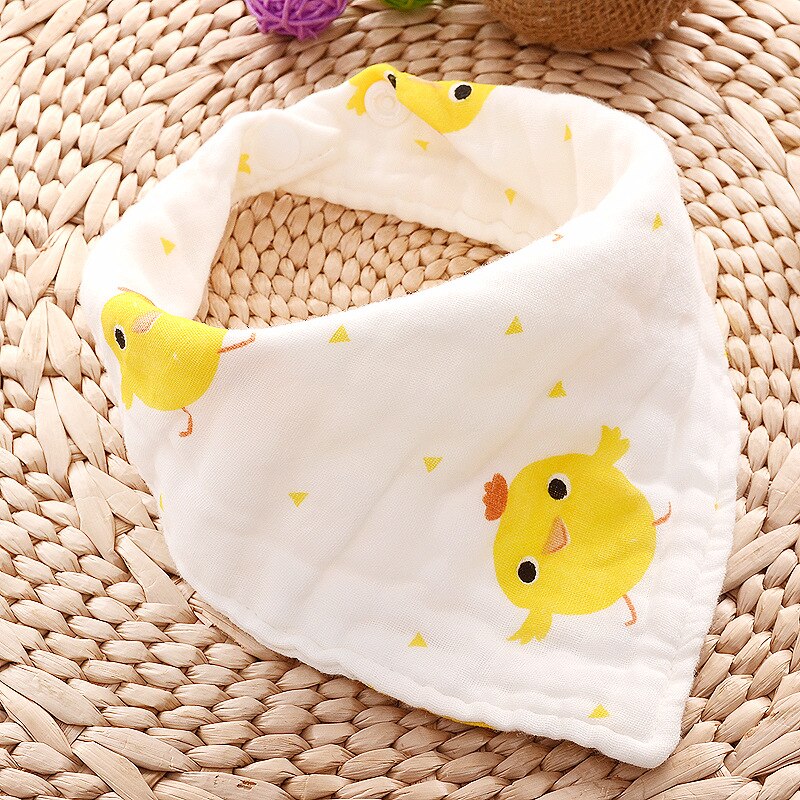 8-Layer Mousseline Slabbers 100% Natuurlijke Katoen Zachte Baberos Bebe Animal Bandana Zuigeling Kiel Burp Doek Voeden Speeksel handdoek: chicken