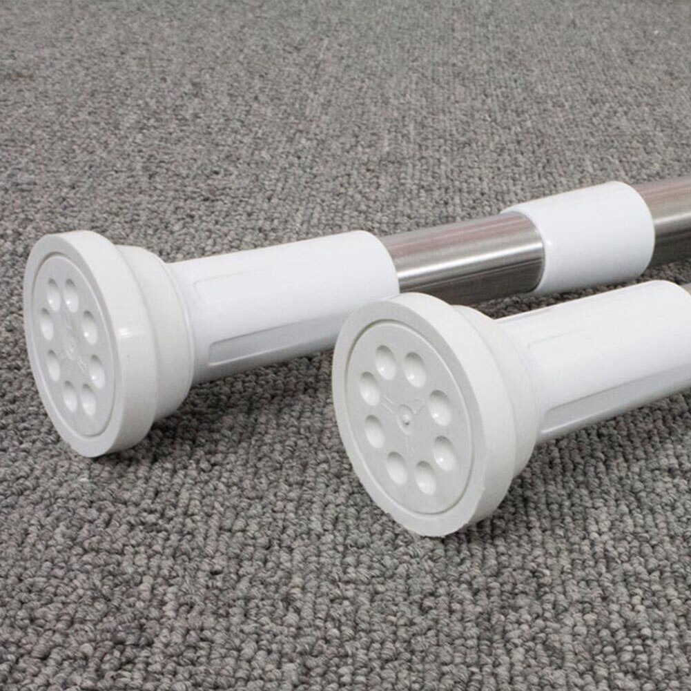 Household Spring Loaded Rail Adjustable Telescopic Voile Pole Curtain Rod Accessories Shower Tension Extendable Stainless Steel