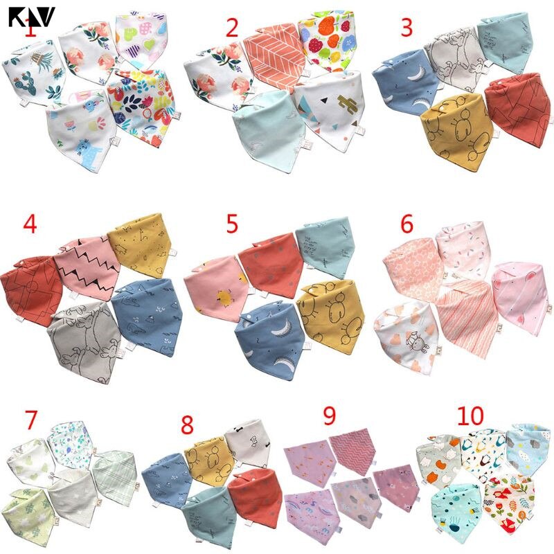 Molenky Baby Slabbetjes Bandana Slabbetje met 2 Verstelbare Knopen, Set van 10, 100% Katoen baby Bandana Slabbetjes, Zacht & Absorberend, Baby Driehoek Slabbetje voor Jongens Meisjes