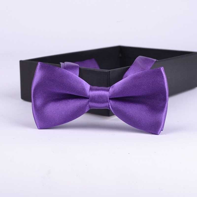 Solid Parent-Child Bow tie Charming Kids Pets Adult Family Butterfly Satin Party Dinner Wedding Cute bow tie Accessory: Kid Purple