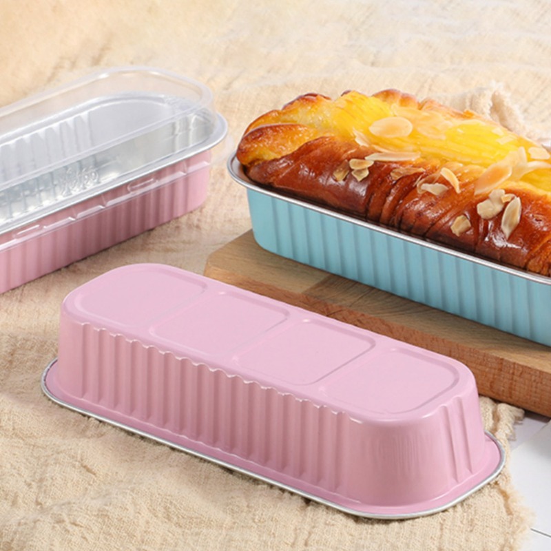 50 teile/satz Aluminium folie Kuchen form mit Deckel & Gabel Mini Backformen hitze beständige Brot Muffin Kuchen behälter Küchengeräte