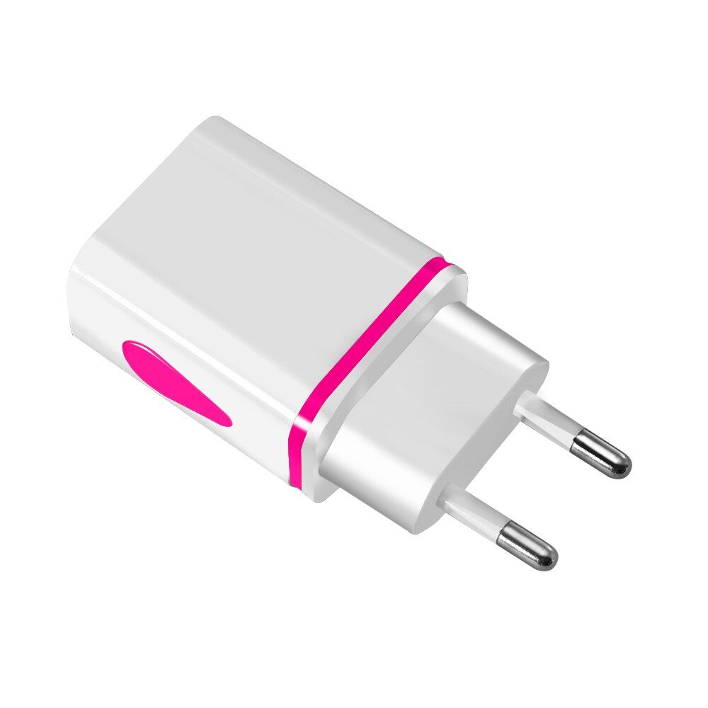 Dual USB Adattatore di Alimentazione Del Caricatore Del Telefono di Illuminazione A LED Universale di Ricarica Veloce Per Xiaomi Samsung Huawei Android Del Telefono del Caricatore UE/ US: US / rose red