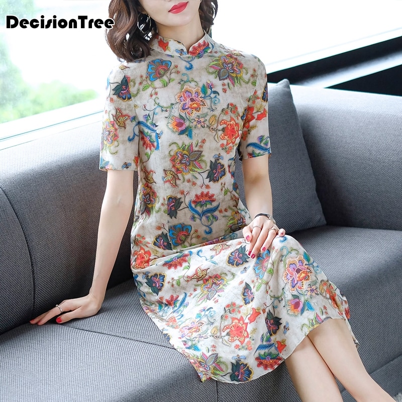 Kinesisk kjole moderne qipao cheongsam kvinder lang split blonde kinesiske kjoler qipao traditionel qipao kjole