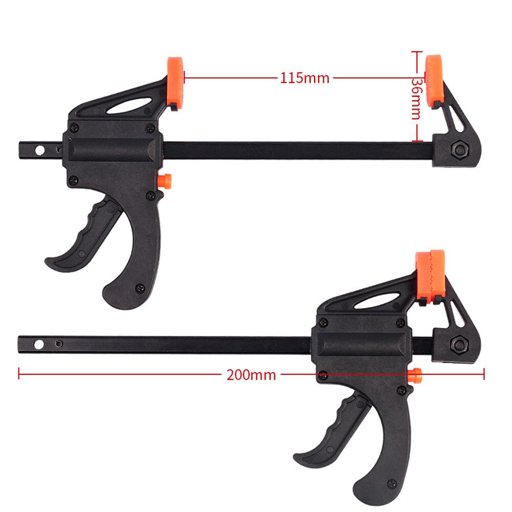 Black Adjustable Woodwork Kit Hard Grip Carpentry Gadget 4 Inch Spreader Quick Ratchet Release Speed Woodworking Bar Clamp