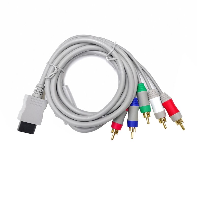 1.8m 1080P HDTV Video Cable AV 5RCA Cord High-Definition Component Wire Compatible with Wii/WiiU Game Console