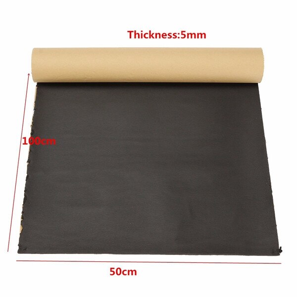 Panneau acoustique coton auto-adhésif | Insonorisant pour voiture, 50x100cm 5mm, 1 rouleau, isolation amortissant, mousse, tapis acoustique, panneau acoustique