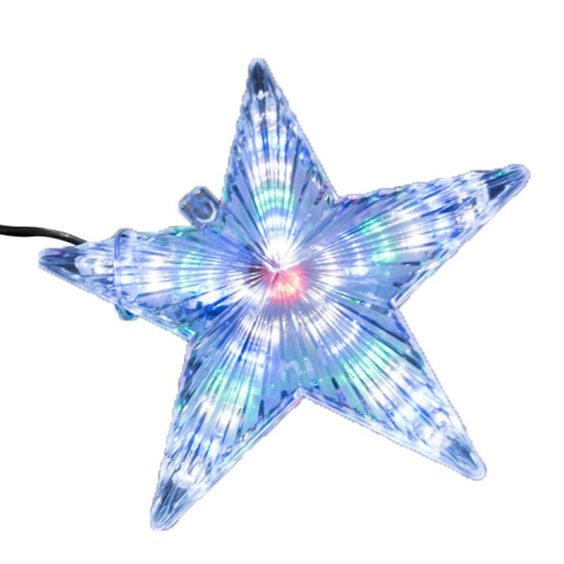 LED Light Up Christmas Tree Topper Star Xmas Tree Ornaments Party Home Decorations: CUS