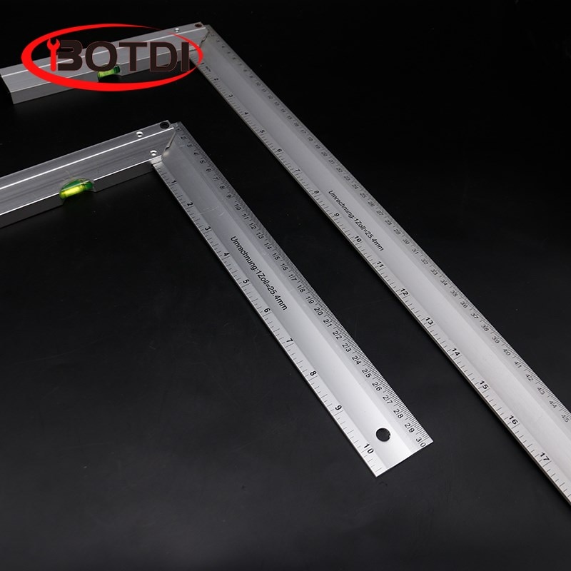 Règle de mesure à Angle droit, l-carré, règle de mesure durcissement du bois de précision en acier pour ingénieurs, rapporteur