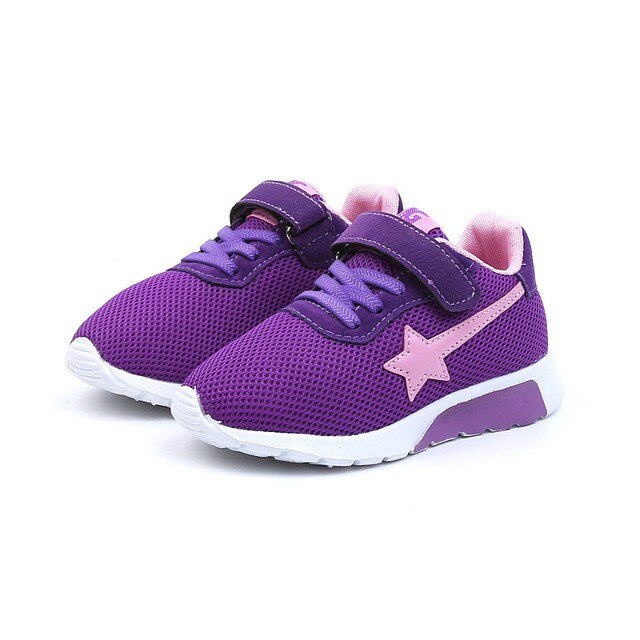 Kinderen Sneakers Kinderen Jongens Meisjes Ster Mesh Ademend Sport Running Sneakers Schoenen Chaussures Enfant Casual Kids Sport Schoenen: Purple / 10