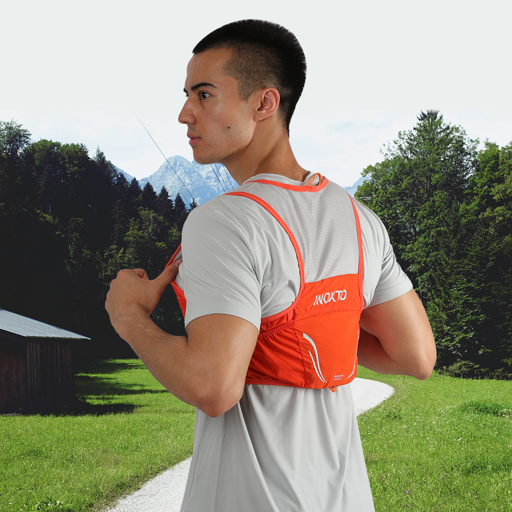 INOXTO-Leichter Laufrucksack mit Trinkweste, geeignet für Fahrradmarathon-Wanderungen, ultraleicht und tragbar