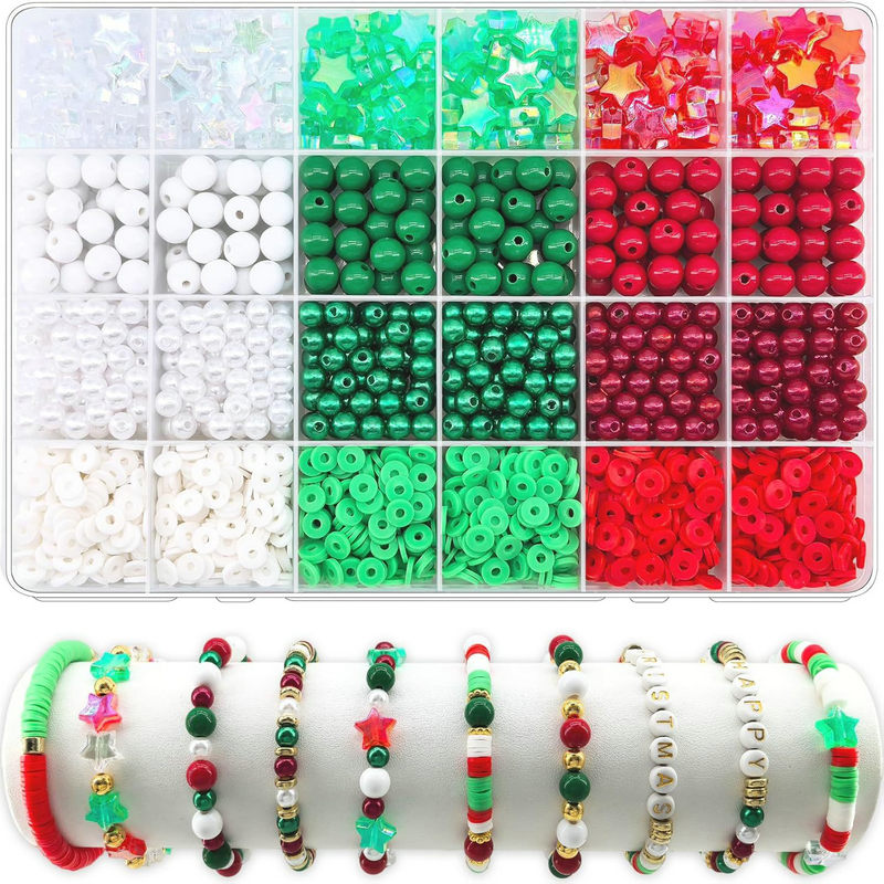 2220 stks Klei Kralen Armband Maken Kit 24 Kleuren Platte Preppy Kralen Polymeer Klei Kralen voor Vriendschap Armbanden Maken Craft DIY: Licht Geel Goud Kleur