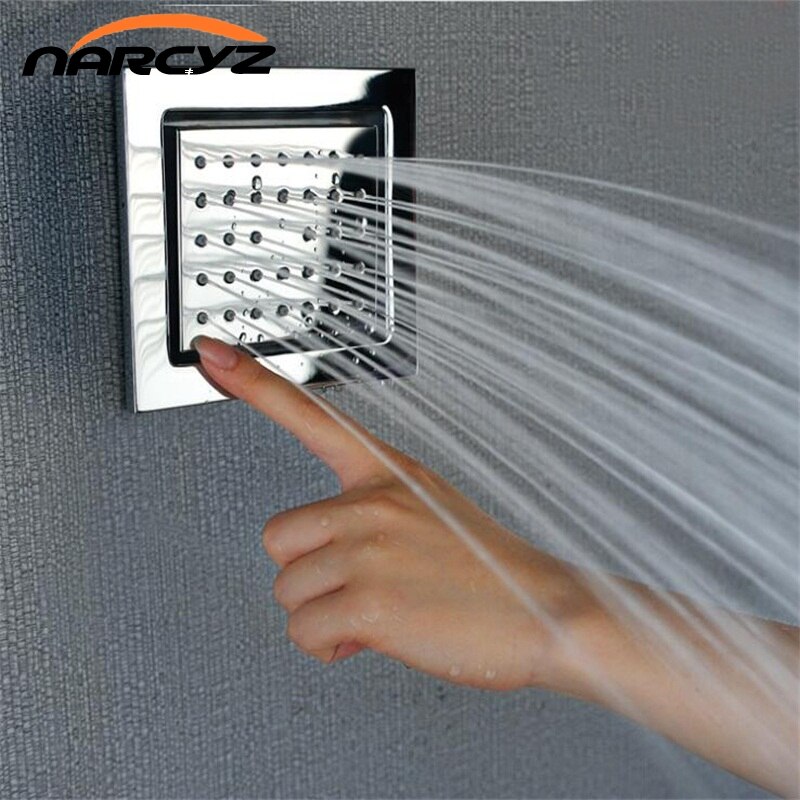 Fuld kobber hoved silikonedyse vandhane sprinkler sprinkler firkantet talje spray skjult brusebad tilbehør spa massage sprøjte