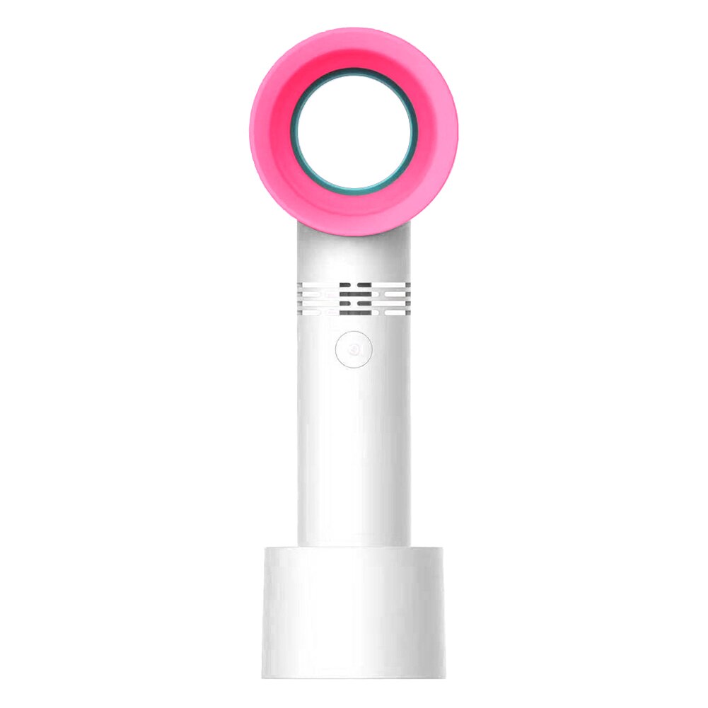 Usb Mini Ventilator Draagbare Handheld Bladeless Oplaadbare Fan Geen Blad Handy Fan Kleine Luchtstroom Koelventilator Koeler Met 3 Fan snelheid: White