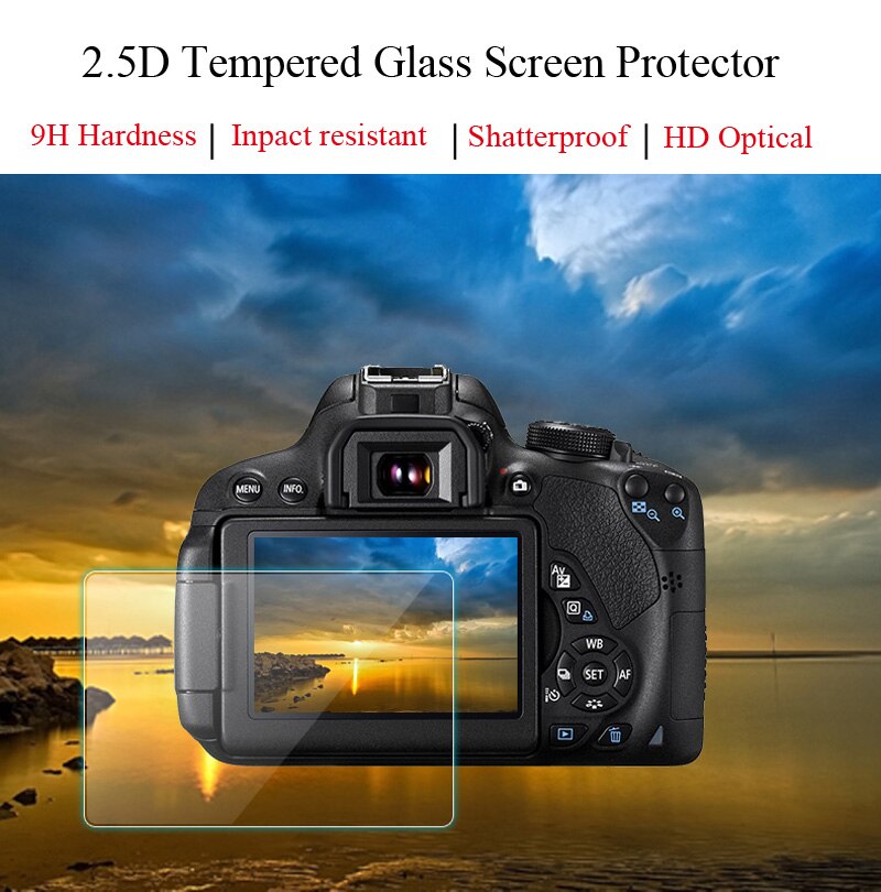 Vidrio Templado Premium HD 9H para Nikon, Protector de pantalla para D600, D610, D7100, D7200, D750, D780, D810, D800, D850, 2 unidades