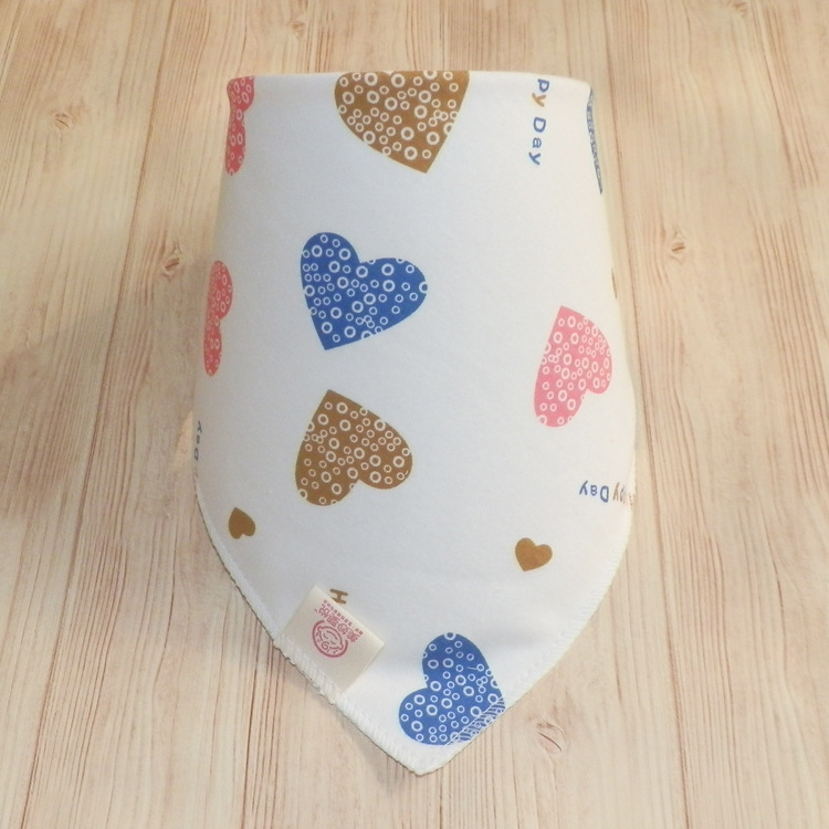 Bomuld baby hagesmæk kærlighed hjerte tørklæde sød ugle børn krave børn drenge piger halsvarmere tørklæder 3pc pr sæt trekant hagesmække: Elsker hjerte hagesmæk