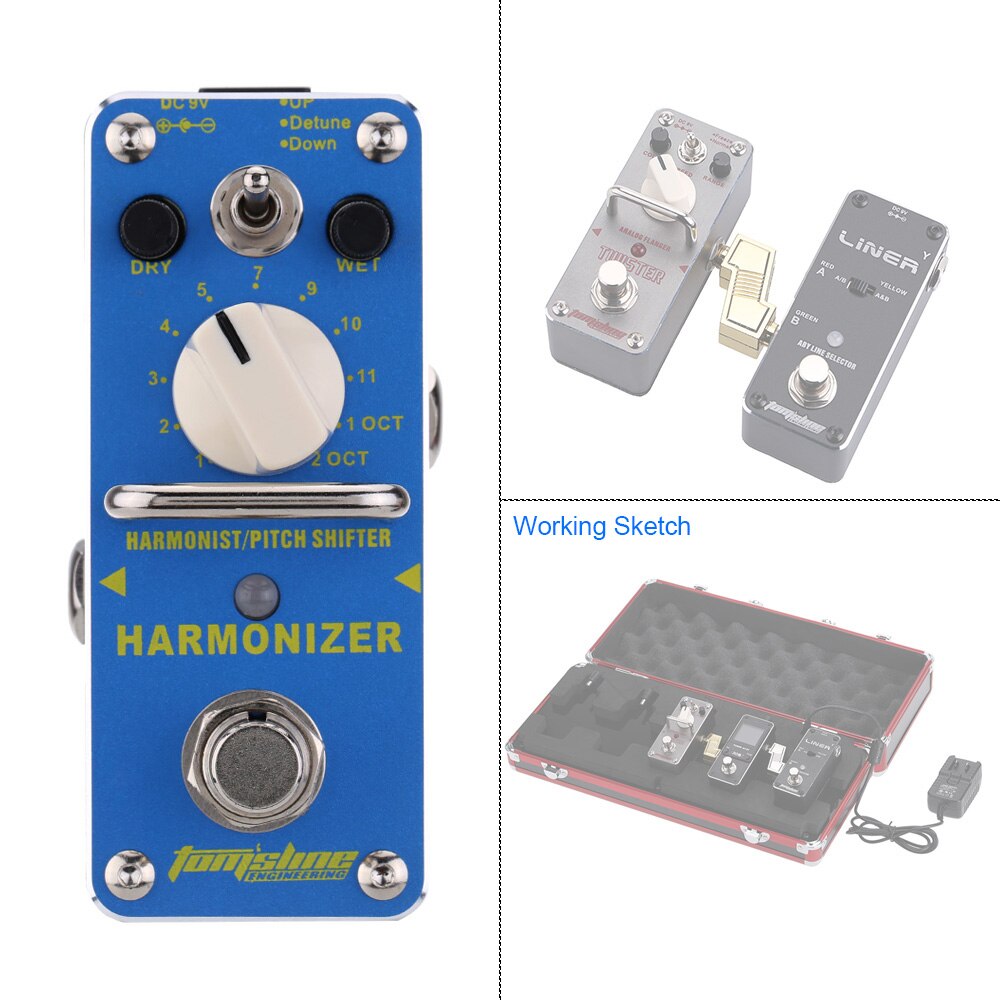 Aroma AHAR-3 Harmonizer Harmonist/Tonhöhe Schalthebel Elektrische Gitarre Effekt Pedal Mini Einzigen mit True Bypass Energie Kabel